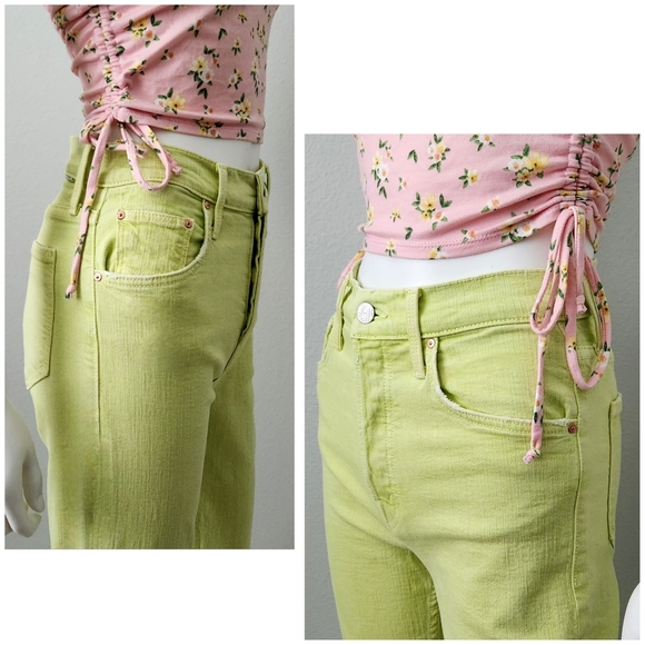 MOTHER The Tomcat Crop Straight High-Rise Jeans In Cirtron, Size 25 - Picture 5 of 16